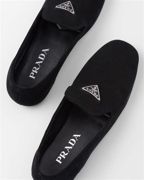 black prada loafer|prada suede loafer.